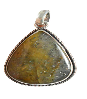 Gruner Jasper Triangular Pendant